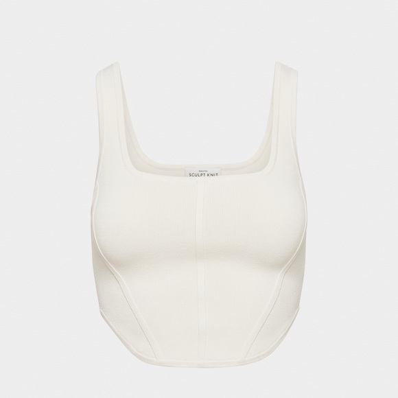Babaton Sculpt Knit Bustier Tank in Light Birch - Picture 1 of 3